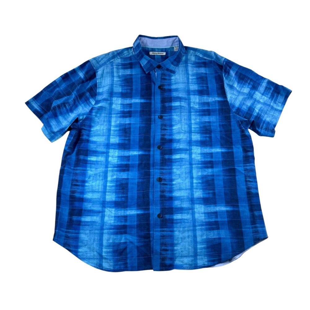 Tommy Bahama Silk Shirt Mens XL Short Sleeve Button Up Camp Casual Island Life